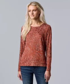 Petite Simply Vera Vera Wang Textured Crewneck Tee