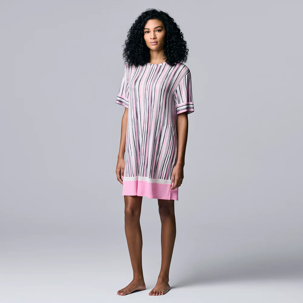 Women's Simply Vera Vera Wang Short Sleeve Sleepshirt - Image 2