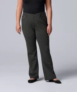 Plus Size Simply Vera Vera Wang High-Rise Ponte Bootcut