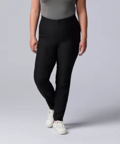 Plus Size Simply Vera Vera Wang Simply Modern Side Stripe Skinny Pants