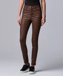 Women's Simply Vera Vera Wang Powerstretch Coated Skinny Jeans