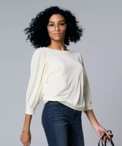 Women's Simply Vera Vera Wang Banded-Hem Draped Top