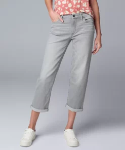 Women's Simply Vera Vera Wang Relaxed Boyfriend Crop Pants