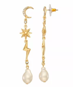 Simply Vera Vera Wang Gold Tone Simulated Pearl Celestial Drop Earrings