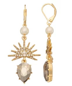 Simply Vera Vera Wang Gold Tone Simulated Pearl Celestial Drop Earrings