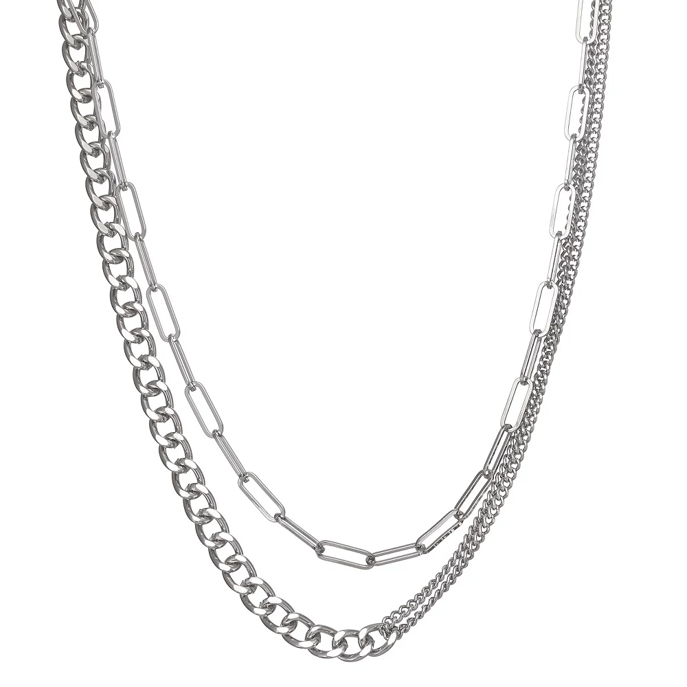 Simply Vera Vera Wang Silver Tone Double-Layer Chain Necklace