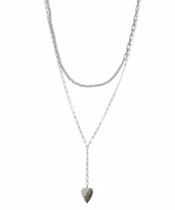 Simply Vera Vera Wang Silver Tone Heart Y Necklace