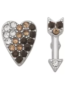 Simply Vera Vera Wang Silver Tone Heart and Arrow Mismatched Earrings