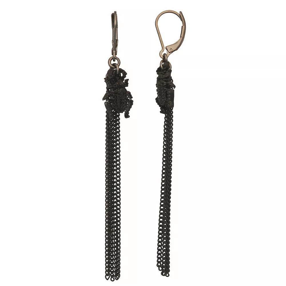 Simply Vera Vera Wang Silver-Tone Linear Chain Drop Earrings