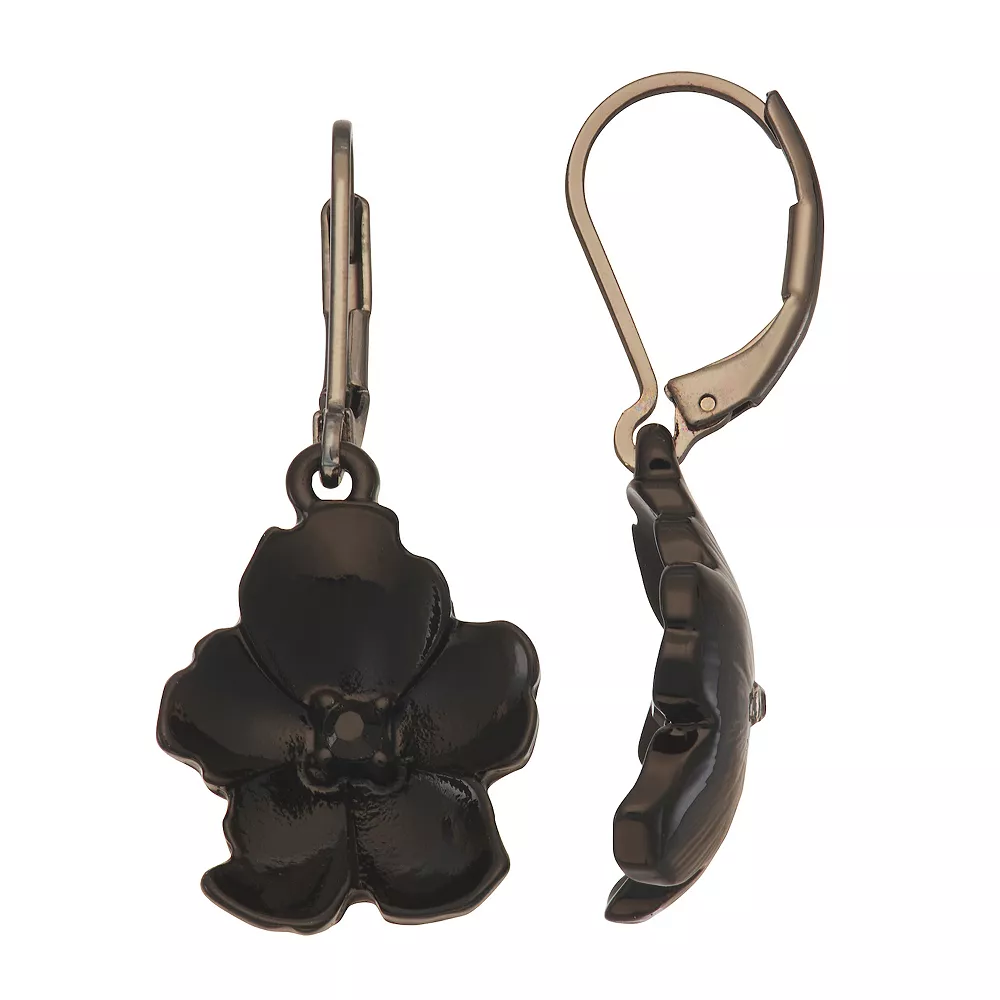 Simply Vera Vera Wang Silver-Tone Flower Drop Earrings