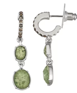 Simply Vera Vera Wang Silver 12 MM Double-Drop Hoop Earrings