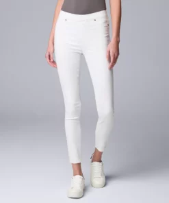 Women's Simply Vera Vera Wang Mid-Rise Shaping Denim Ankle Leggings