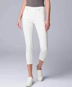 Women's Simply Vera Vera Wang Mid Rise Shaping Capri Denim Leggings