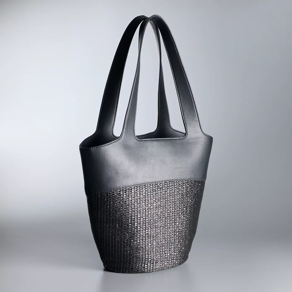 Simply Vera Vera Wang Modern Straw Tote Bag - Image 3