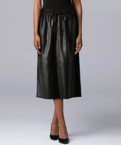 Women's Simply Vera Vera Wang Faux-Leather Midi Skirt
