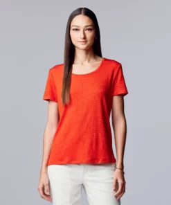 Women's Simply Vera Vera Wang Relaxed Fit Textured Tee