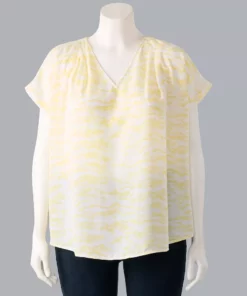 Plus Size Simply Vera Vera Wang Dolman Popover Top