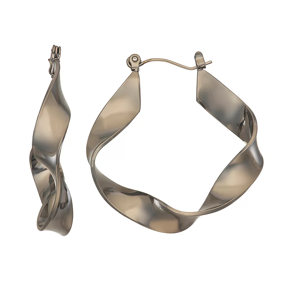 Simply Vera Vera Wang Silver Tone Interweaved Hoop Earrings