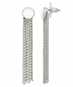 Simply Vera Vera Wang Silver Tone Linear Chain Earrings