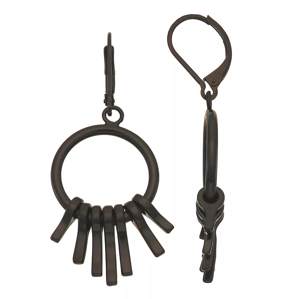 Simply Vera Vera Wang Jet Tone Open Earrings