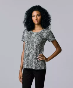 Women's Simply Vera Vera Wang Print Relaxed Fit Tee